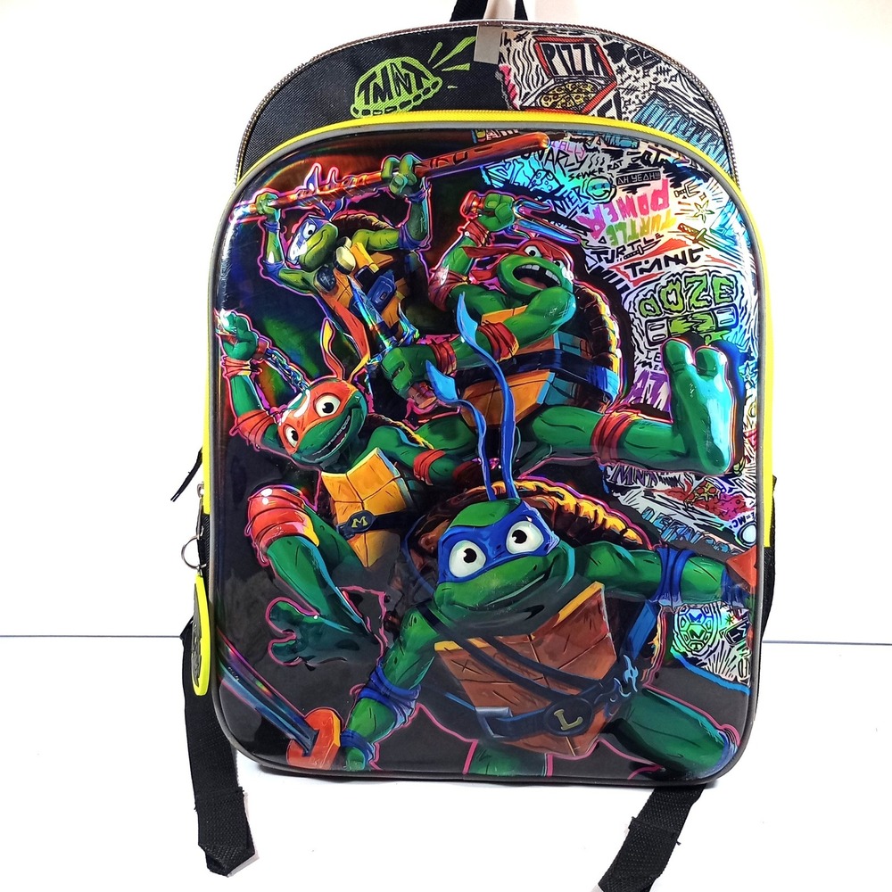 Nickelodeon TMNT Holographic Backpack 3D Ninja Turtles Graffiti School Bag OS